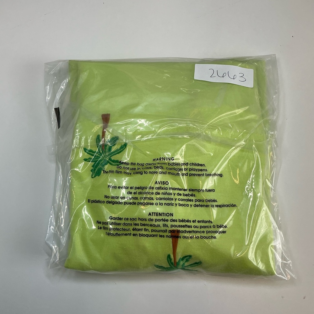 Workshop Sweater Womens Medium Green Crewneck Embroidered Palm Tree Pullover - Picture 10 of 10